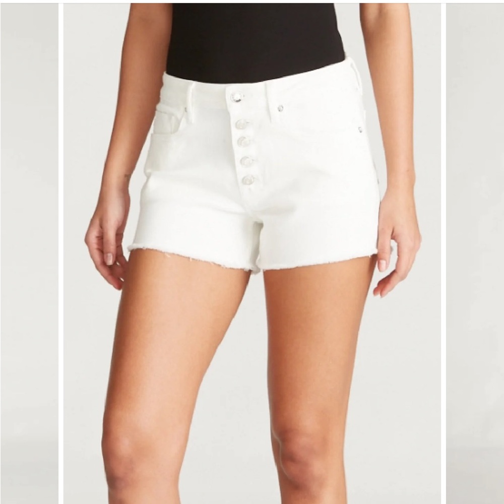 New olive ACE HIGH RISE BUTTON FRONT SHORT